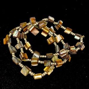 Metallic Beaded Bracelet Trio